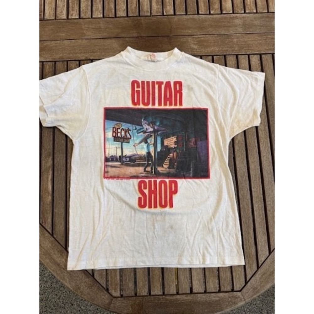 Vintage 1989 Jeff Beck Guitar Shop Tour T-Shirt Royal Knit Single Stitch L USA